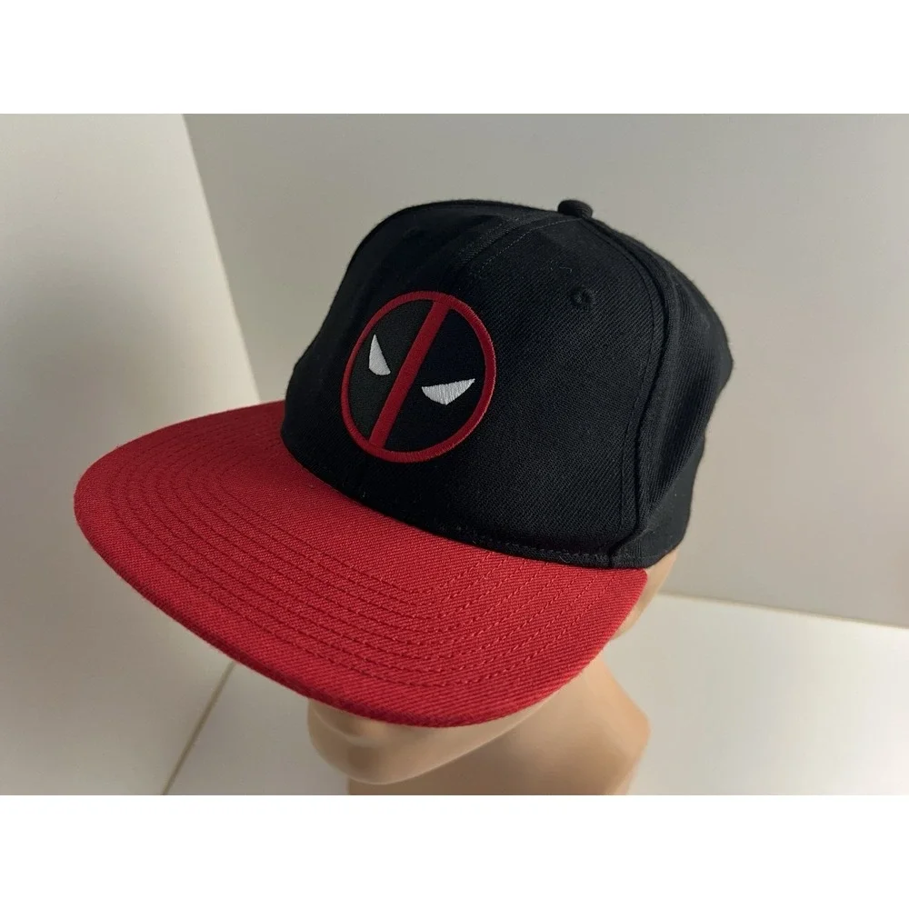 Deadpool Baseball Hat Cap Snap Back Black Red Marvel Adjustable Mens OS